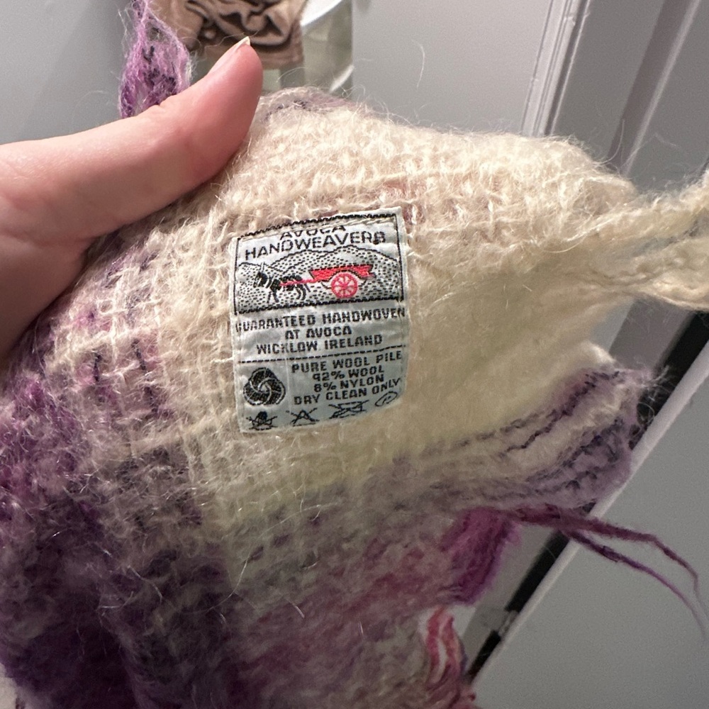 Avoca Hand Weavers Throw Blanket Pure New Wool Ireland Plaid 45x45